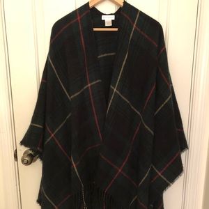 Sole Society green plaid poncho